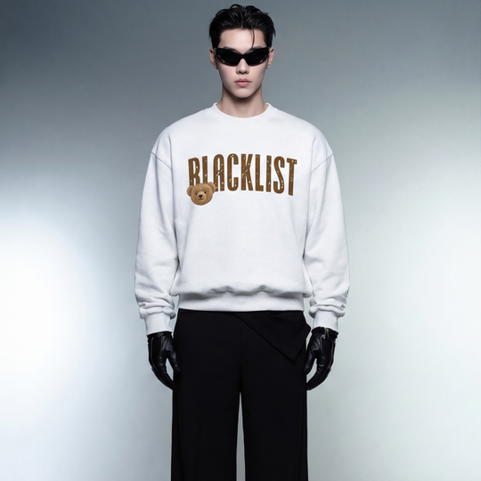 BLACKLIST WHITE BEAR OVERSIZED SWEATSHIRT