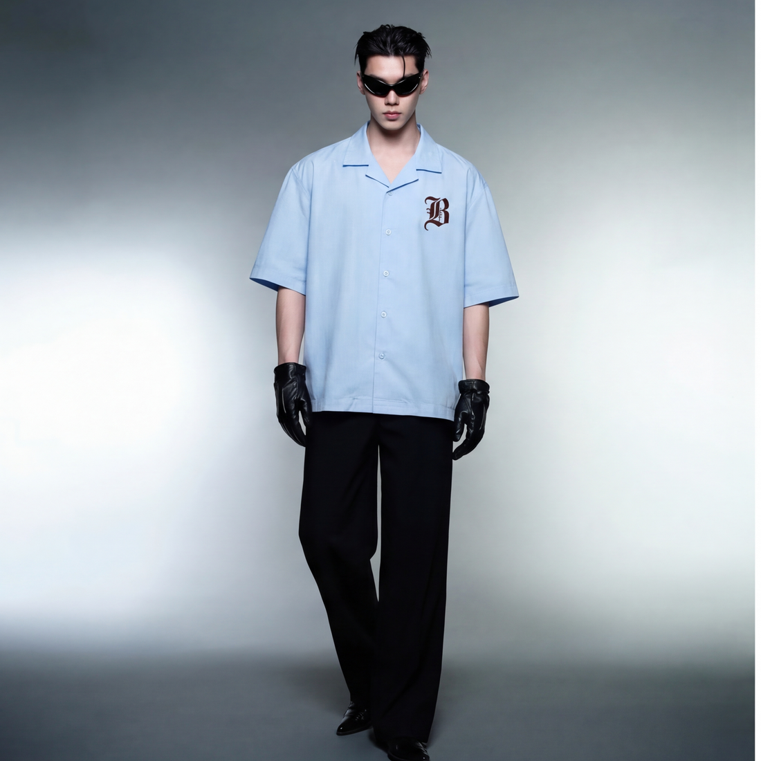 brown-cross-blacklist-white-bowling-shirt-1 model front