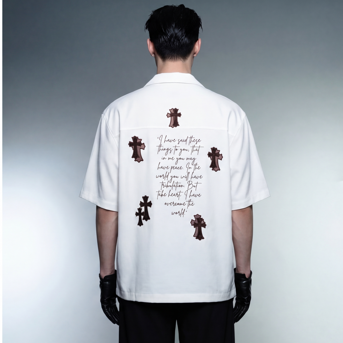 brown-cross-blacklist-white-bowling-shirt model back