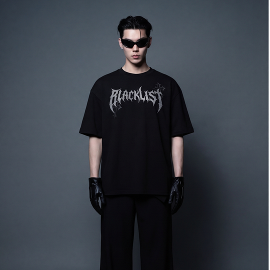 Blacklist “god Be the Glory” Oversized Black Tee