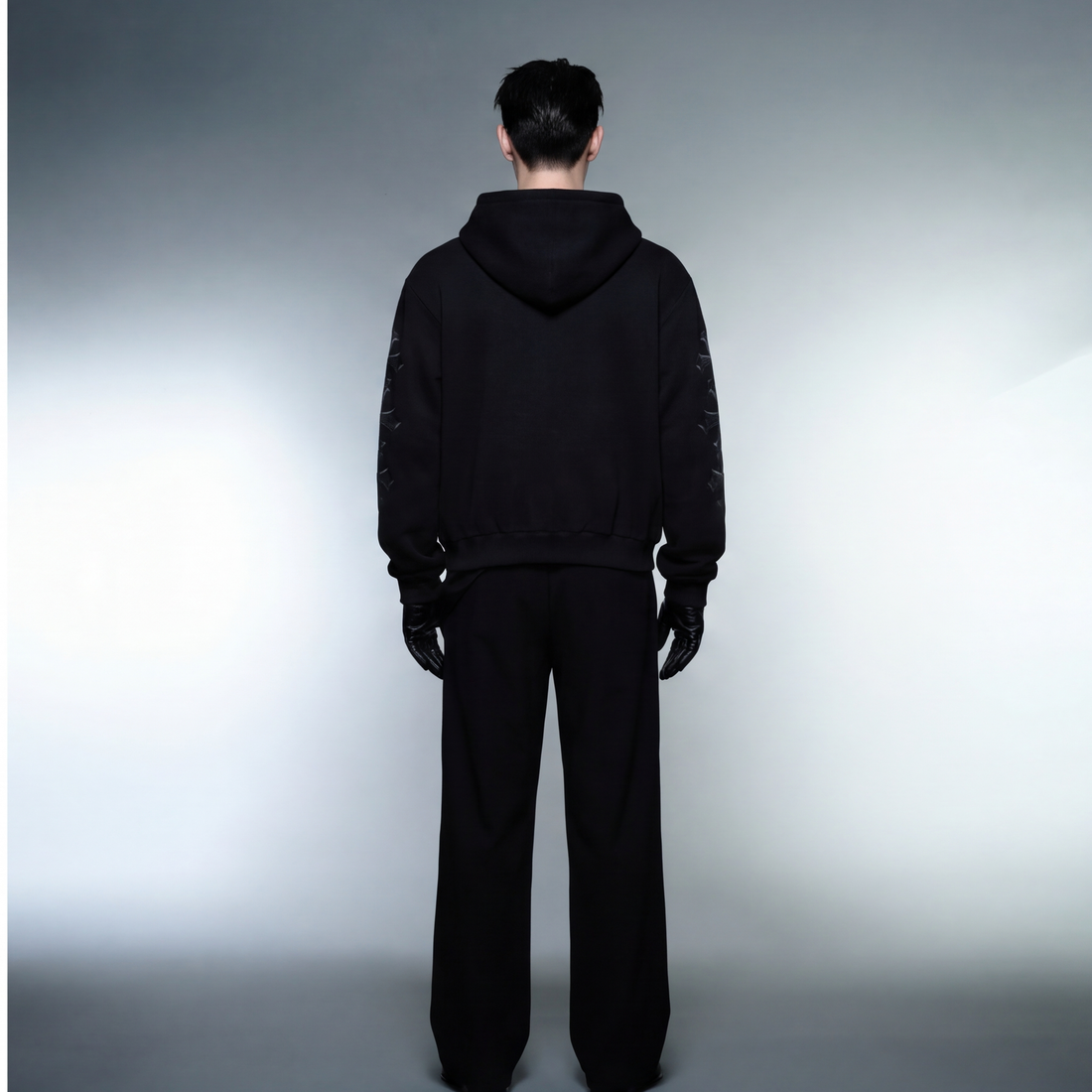 chrome-black-oversized-skeleton-hooded-jacket-copy model back