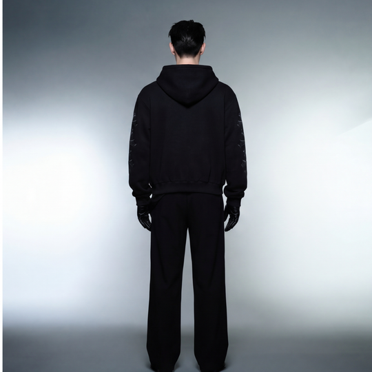 CHROME BLACK OVERSIZED BOMBER JACKET