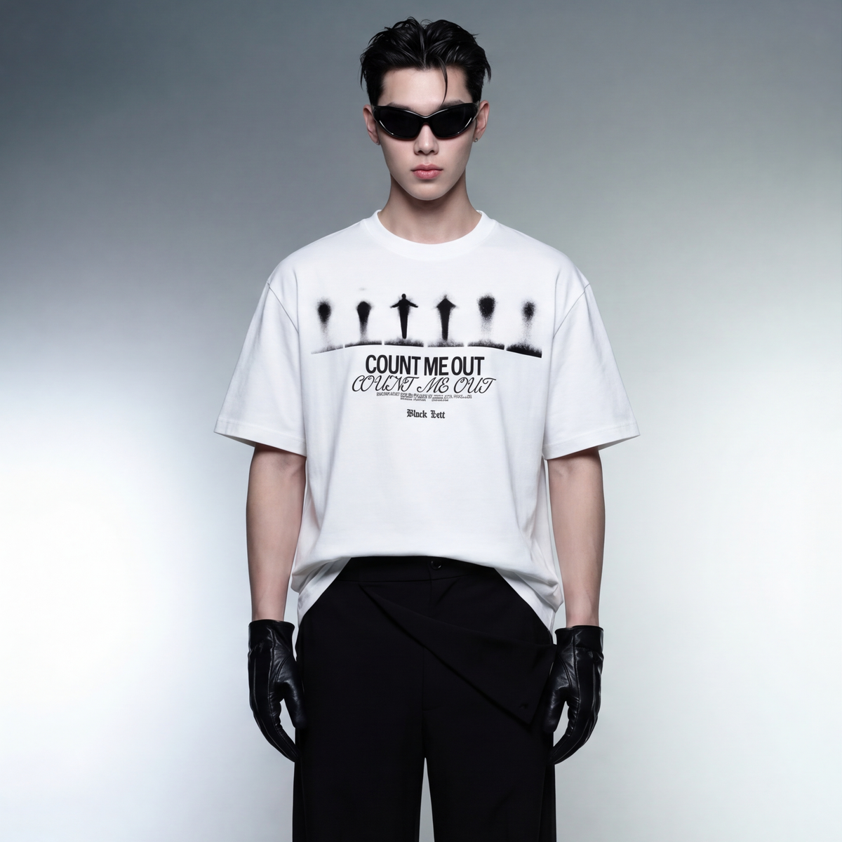 count-blacklist-white-t-shirt model front