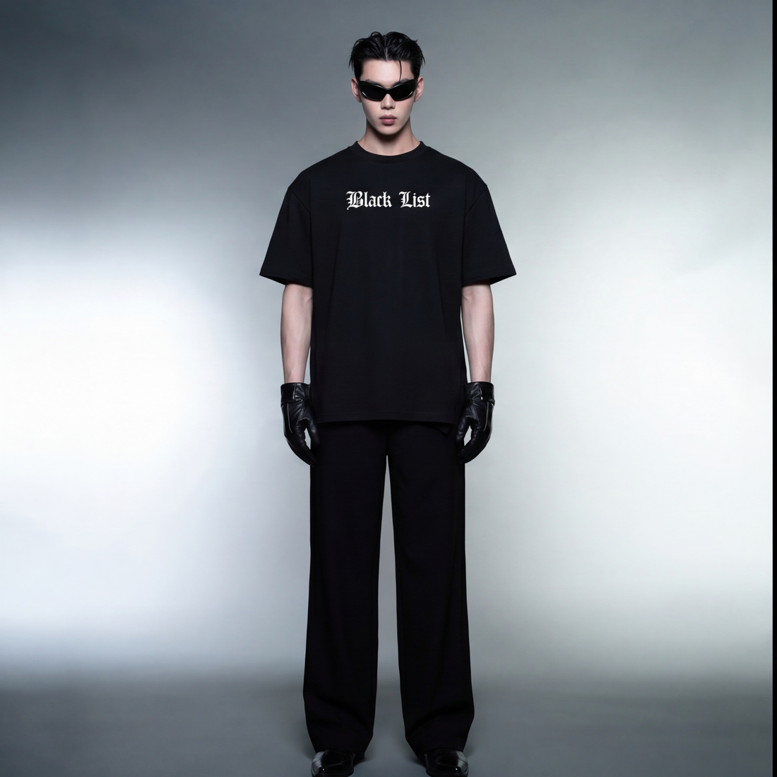 dollar-bills-black-t-shirt model front