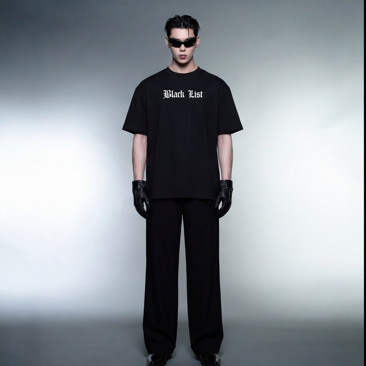 dollar-bills-black-t-shirt model front