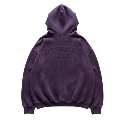 GODS FAVOURITE CHILD PURPLE ACID WASH OVERSIZED HOODIE