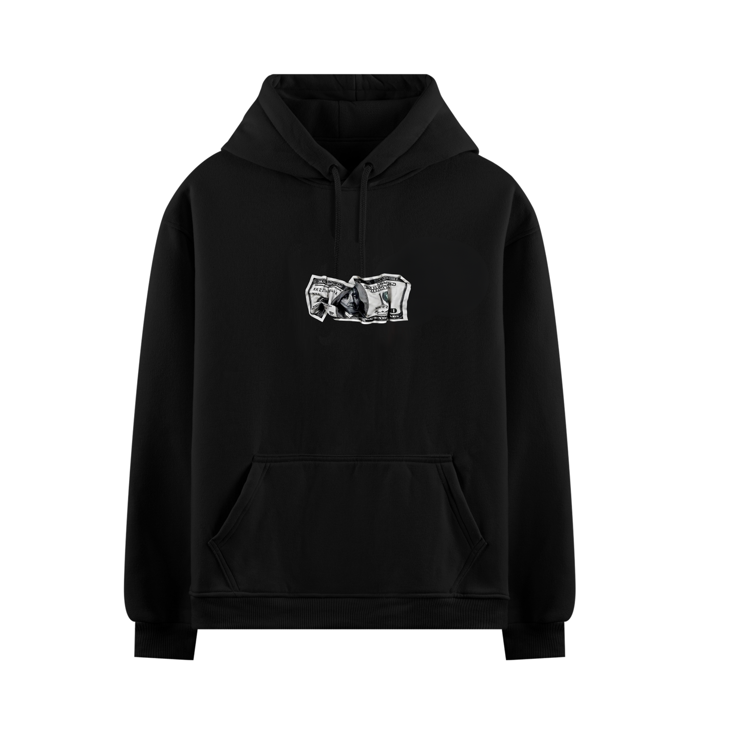 DOLLAR BILLS BLACK OVERSIZED HOODIE