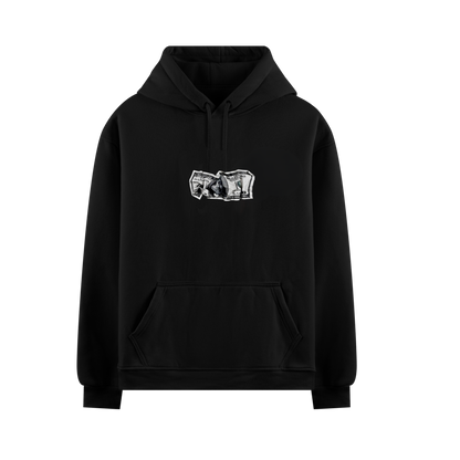 DOLLAR BILLS BLACK OVERSIZED HOODIE
