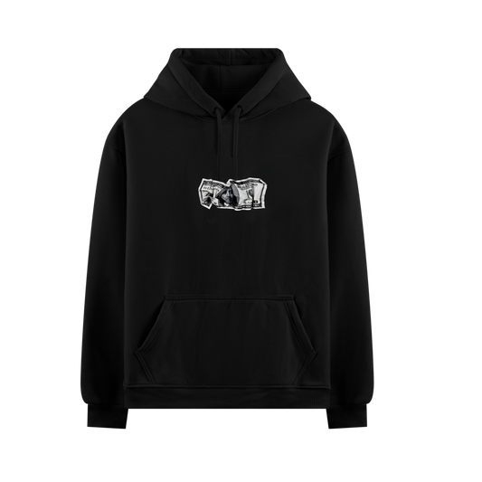 DOLLAR BILLS BLACK OVERSIZED HOODIE