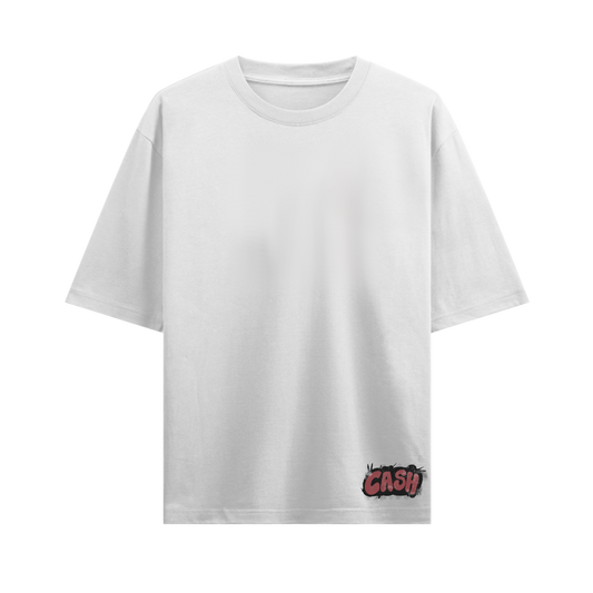 DONT SAVE HER SAVE CASH WHITE OVERSIZED T-SHIRT