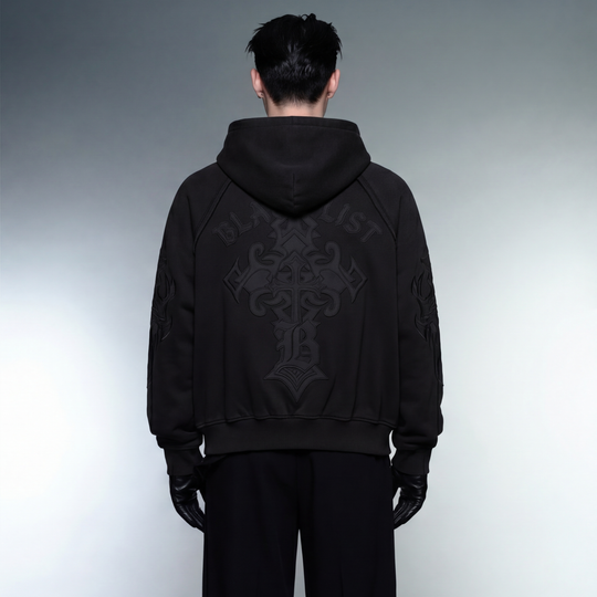 CHROME BLACK OVERSIZED HOODIE