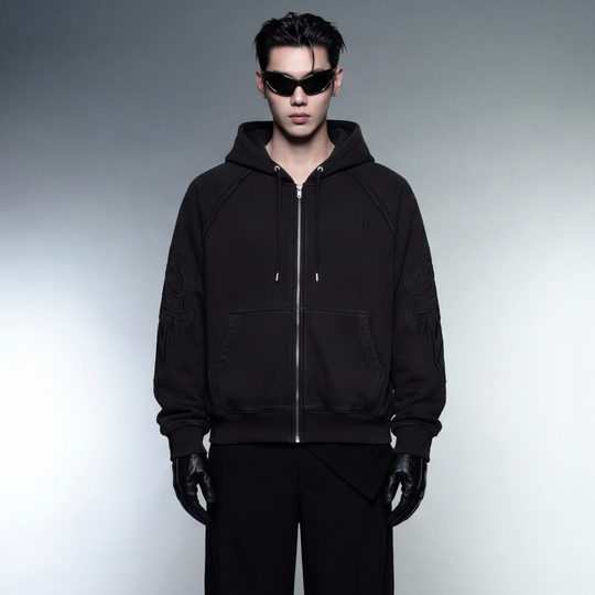 CHROME BLACK OVERSIZED HOODIE