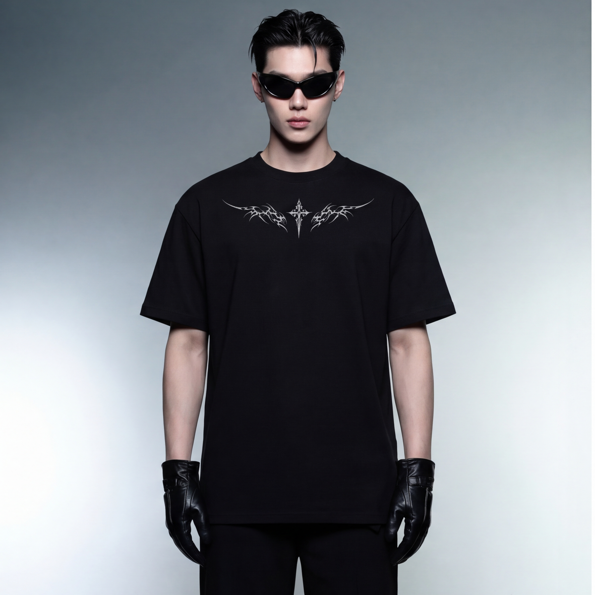 faith-blacklist-black-t-shirt model front