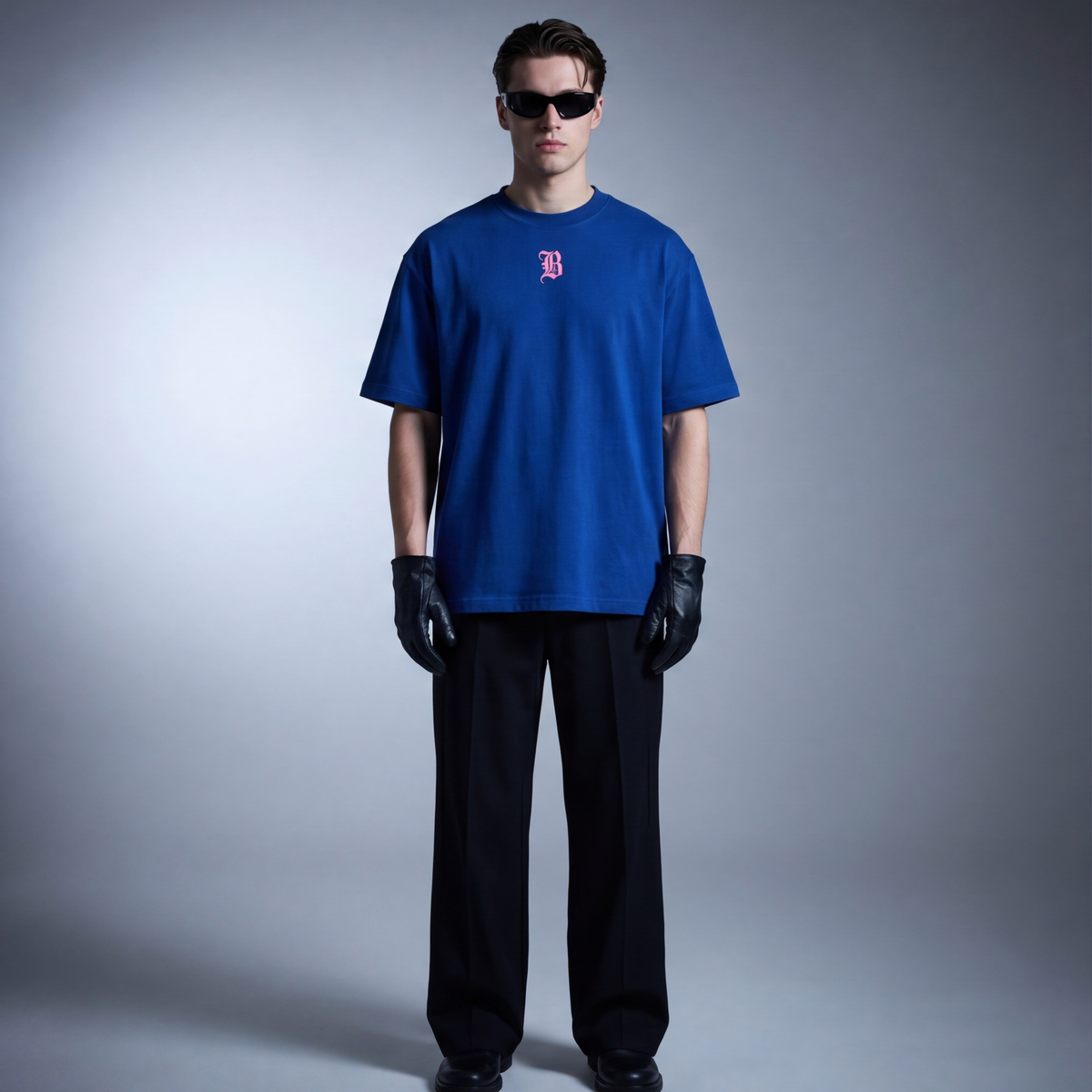love-sick-blacklist-blue-t-shirt model front