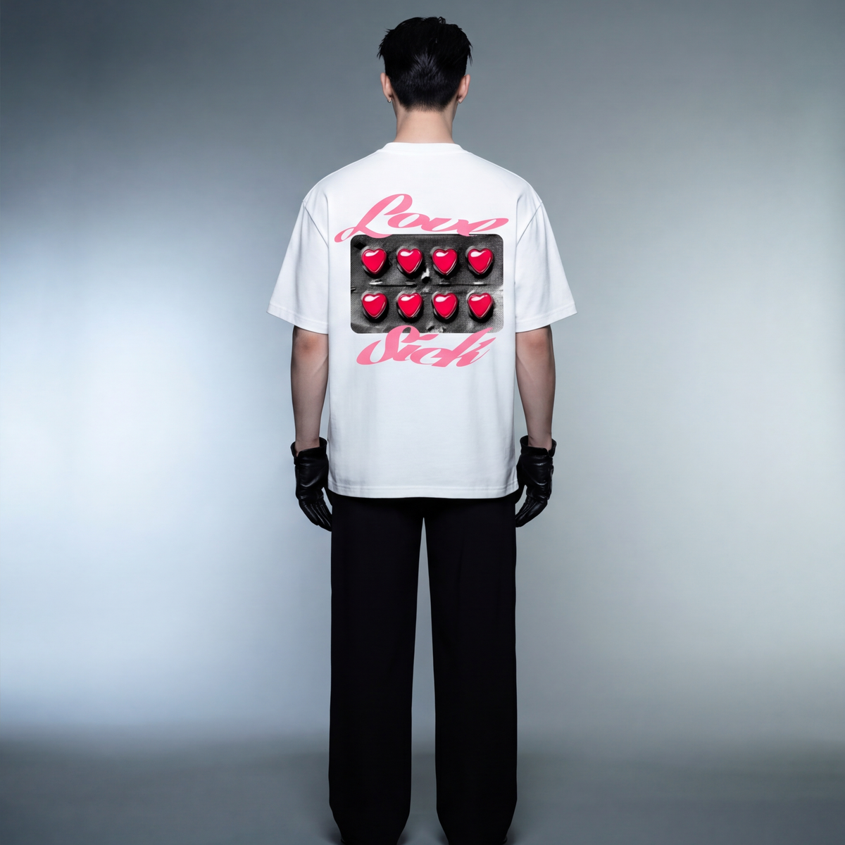 love-sick-blacklist-white-t-shirt model back
