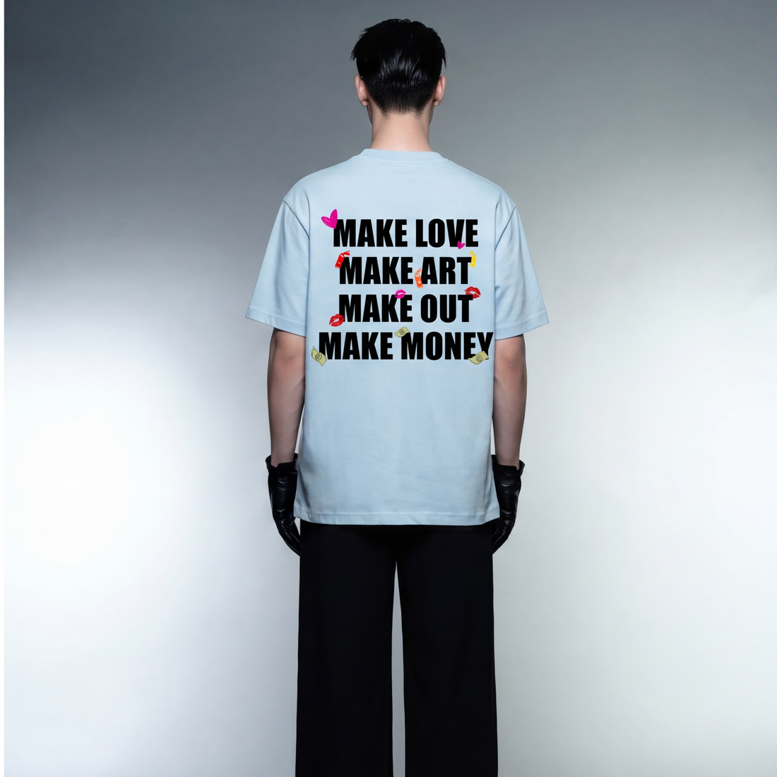 make-love-make-art-make-out-make-money-ice-blue-t-shirt model back