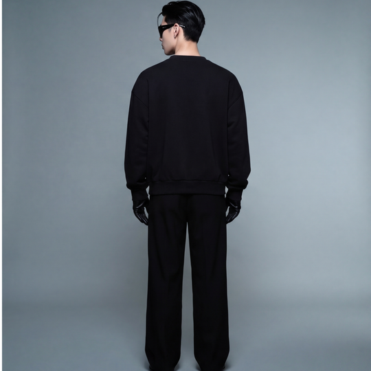 BLACKLIST ESSENTIAL BLACK OVERSIZED SWEATSHIRT 3.0