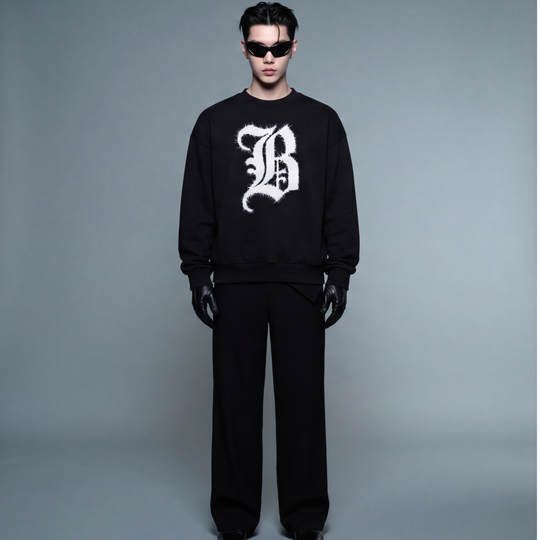 BLACKLIST ESSENTIAL BLACK OVERSIZED SWEATSHIRT 3.0