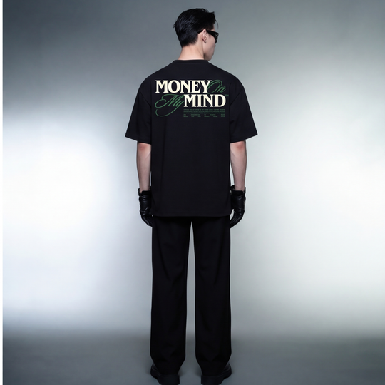 Money on My Mind Black Oversized T-Shirt