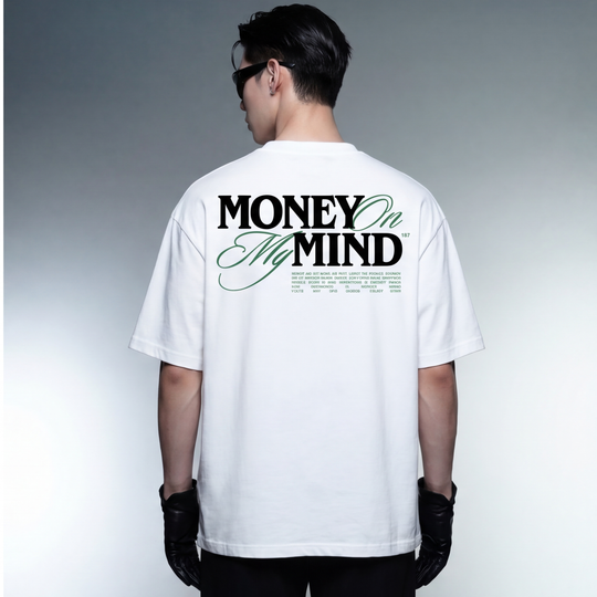 Money on My Mind White Oversized T-Shirt