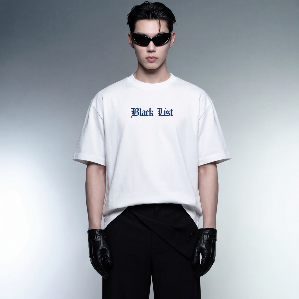 need-blacklist-white-t-shirt model front