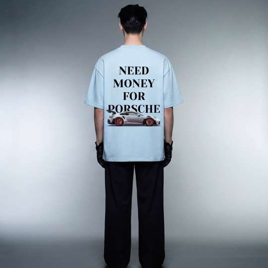 Need Money for Porsche Ice Blue T-Shirt