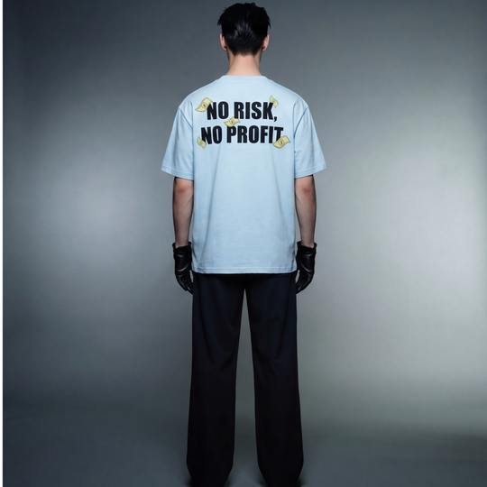No Risk No Profit Ice Blue T-Shirt