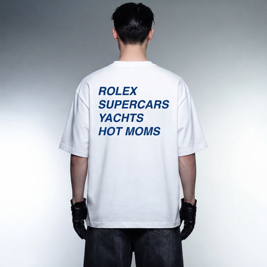 Rolex Supercars Hot Mom's White Oversized T-Shirt