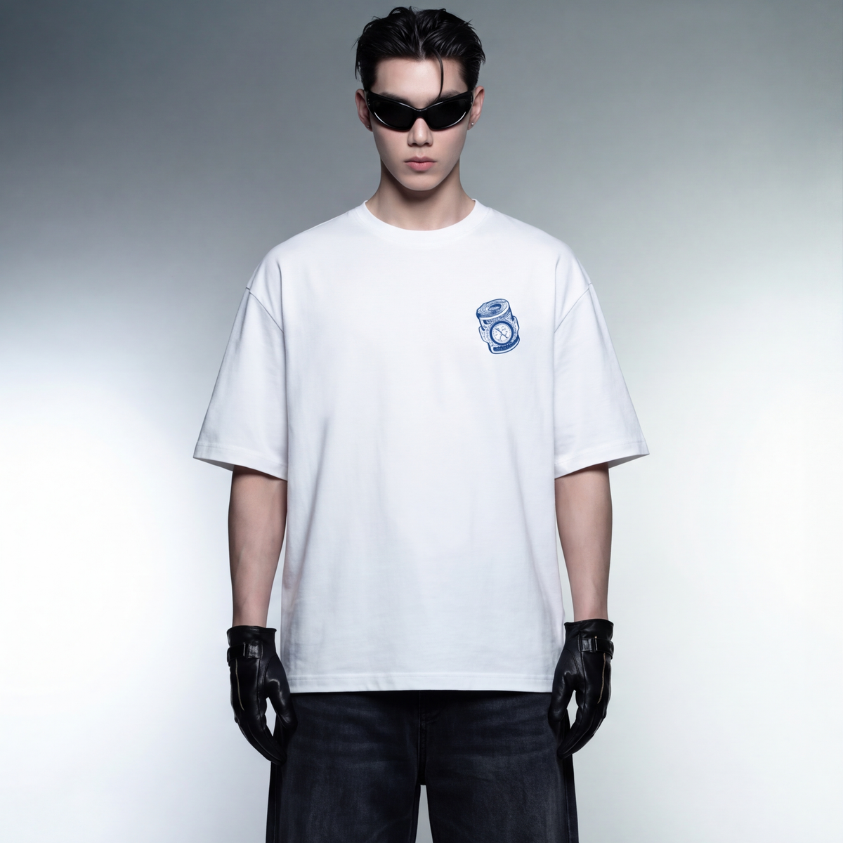 no-room-for-love-white-oversized-t-shirt-copy model front
