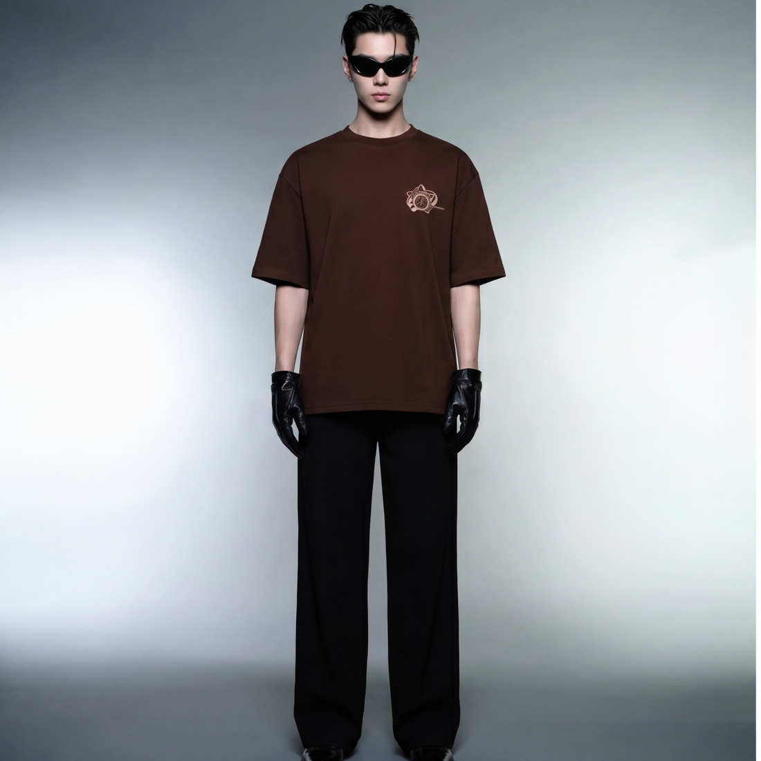 pretty-girls-love-fast-cars-brown-oversized-t-shirt model front