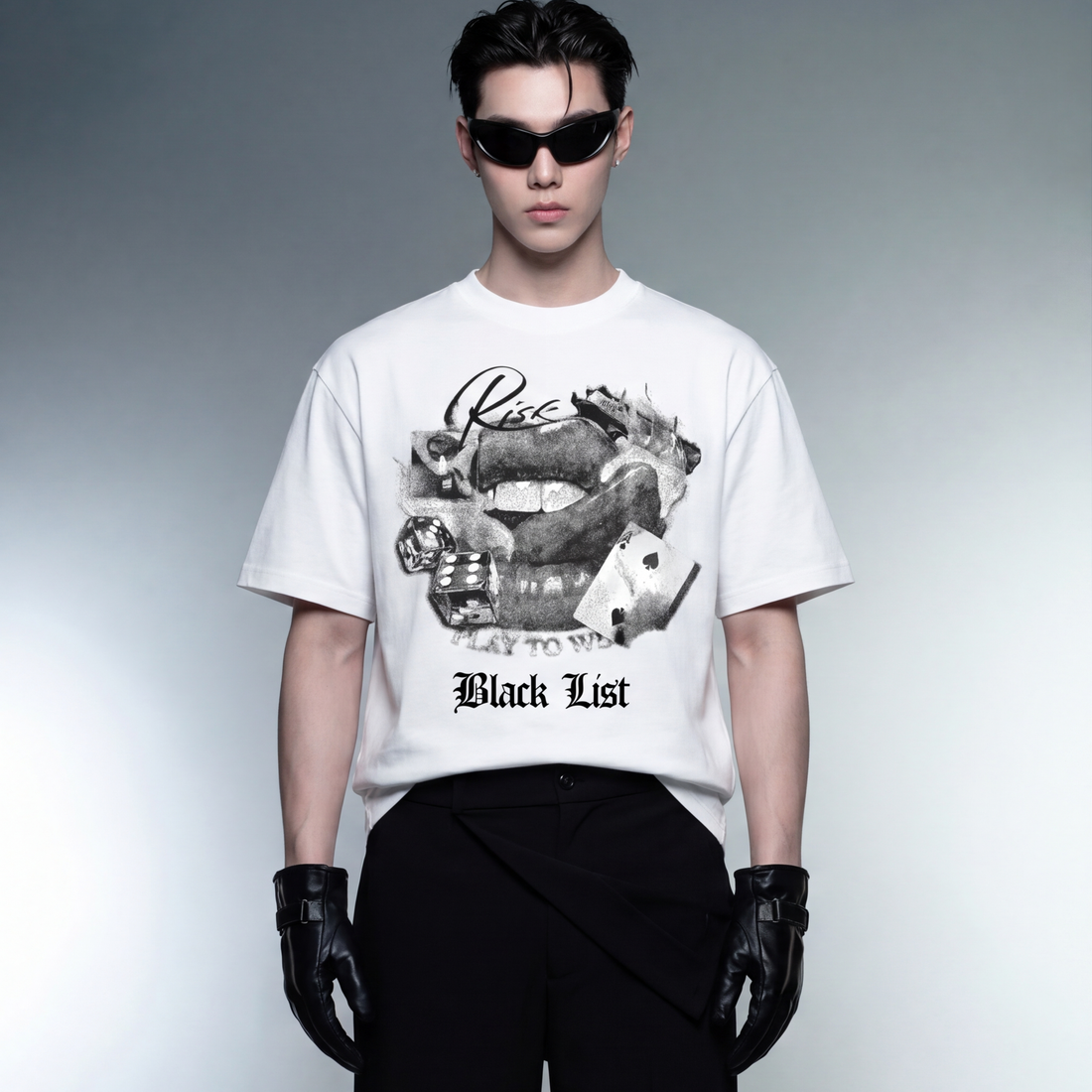 risk-blacklist-white-t-shirt model front