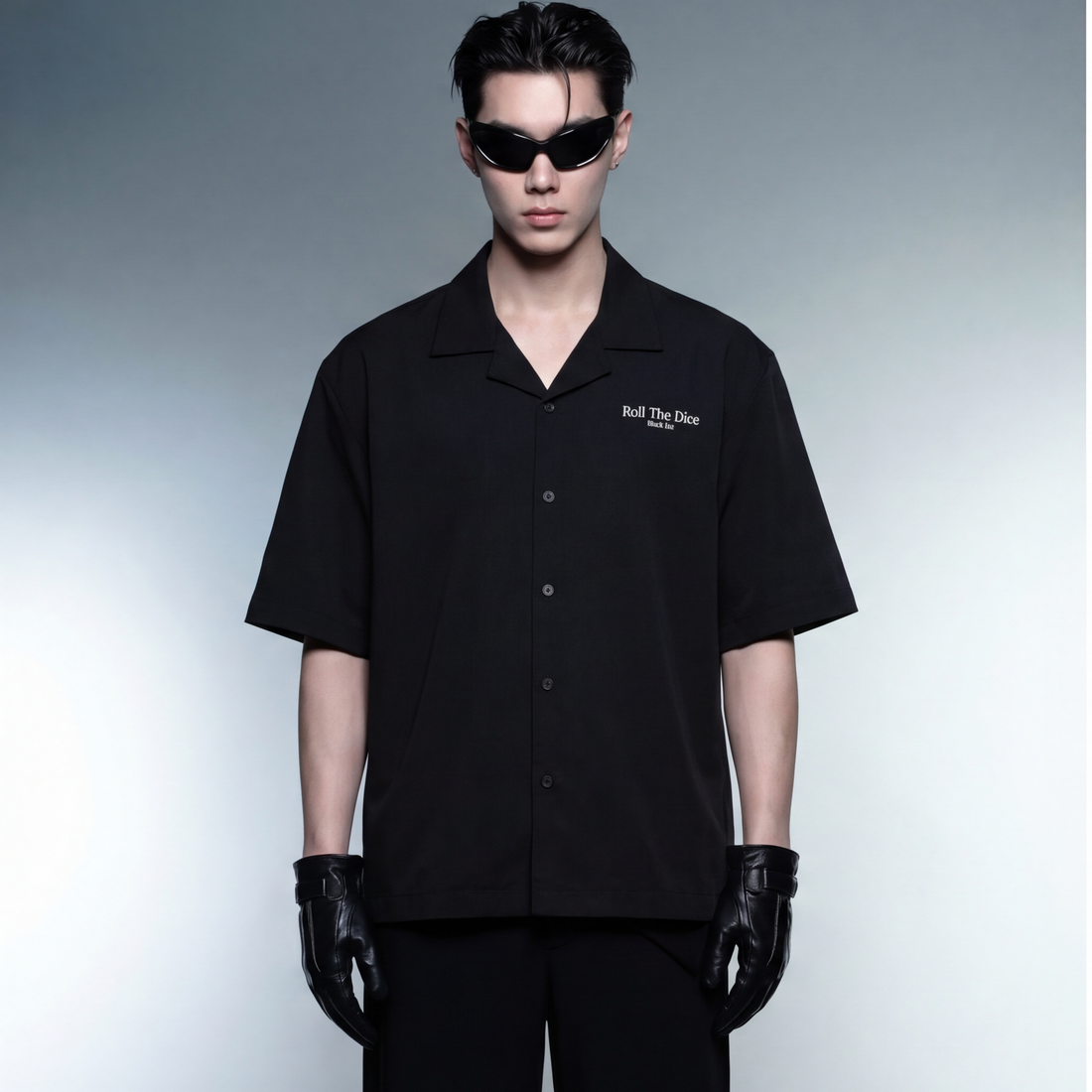 roll-the-dice-blacklist-black-bowling-shirt model front