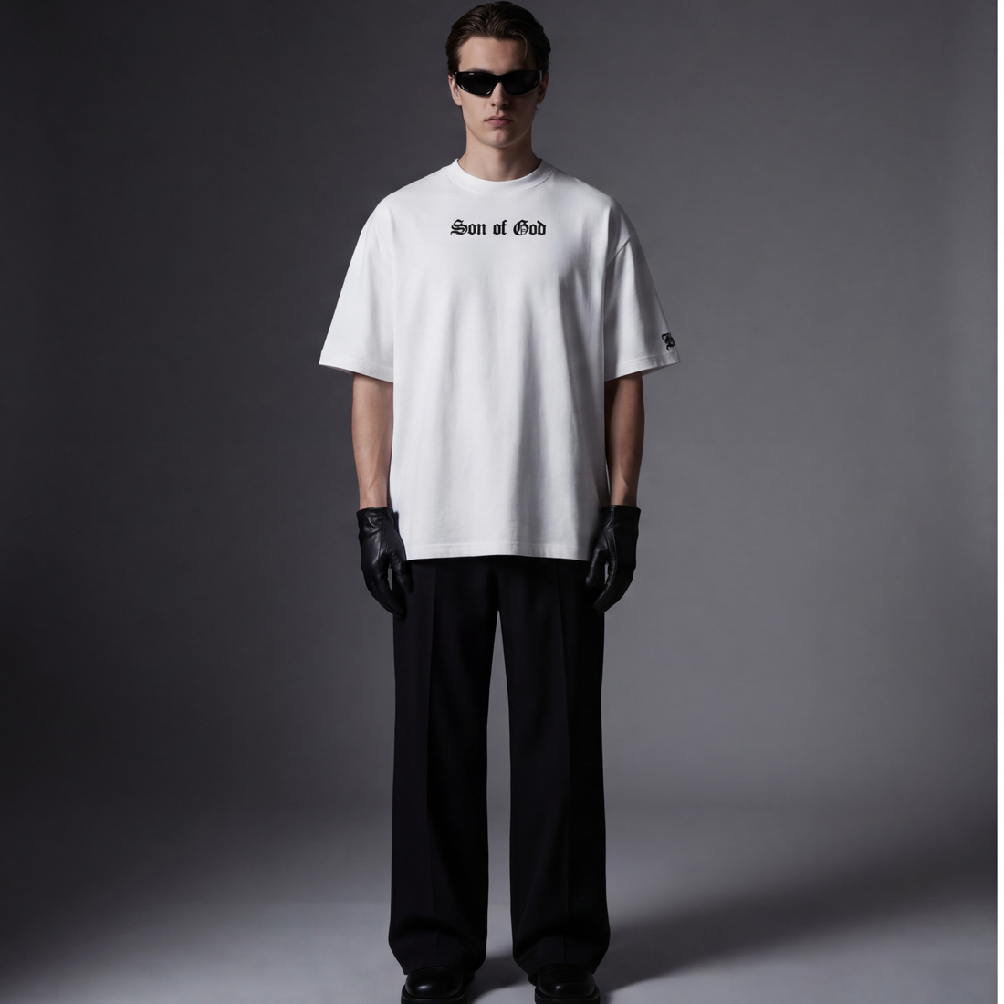 son-of-god-blacklist-white-t-shirt model front