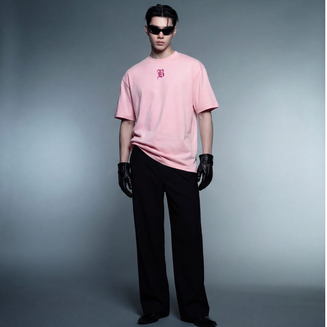 timeless-blacklist-pink-t-shirt model front